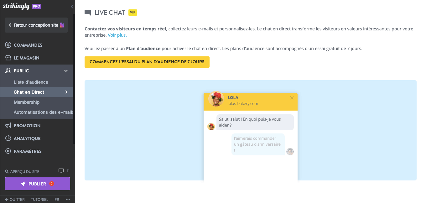 null Ajout d'un live chat